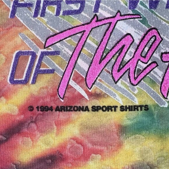 VTG 90s WORLD OF OUTLAWS SPRINT CAR RACING TIE-DYE T-Shirt L SINGLE STITCH USA - Picture 8 of 8